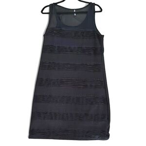 Simon Chang Black Sleeveless Tiered beach cover up resort dress medium